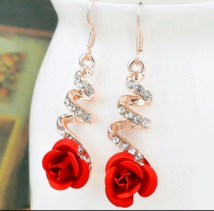 Red-Rose Earrings-1